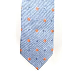 Lanvin Paris Tie Men‎ 3.75 Blue Silk Polka Dot Luxurious Made In France